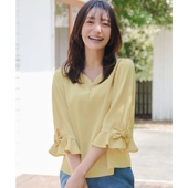 衬衫 Tiaclasse时尚 气质文艺范简约可机洗丝带喇叭袖 女ONWARD