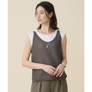 自由区气质时尚 优雅感纸感棉质网眼背心女ONWARD