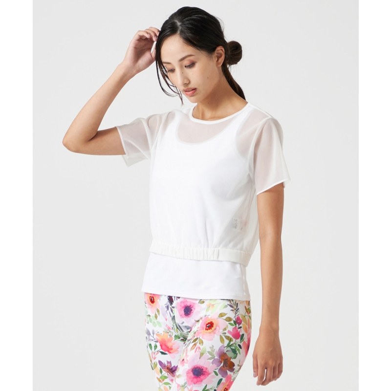 Chacott BALANCE透视舒适气质性感短款上衣T恤女ONWARD