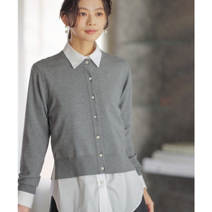 组曲优雅气质设计感随机珠饰纽扣开衫女ONWARD