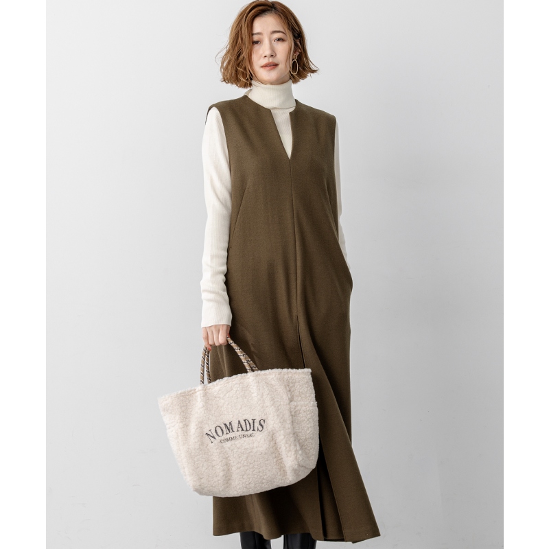 23区感设计优雅气质羊毛磨毛针织箱型背带裙女ONWARD