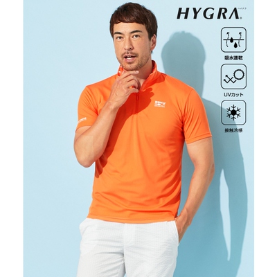 23区高尔夫男士接触冷感抵御紫外线吸水速干半拉链纯色Polo衫ONWA