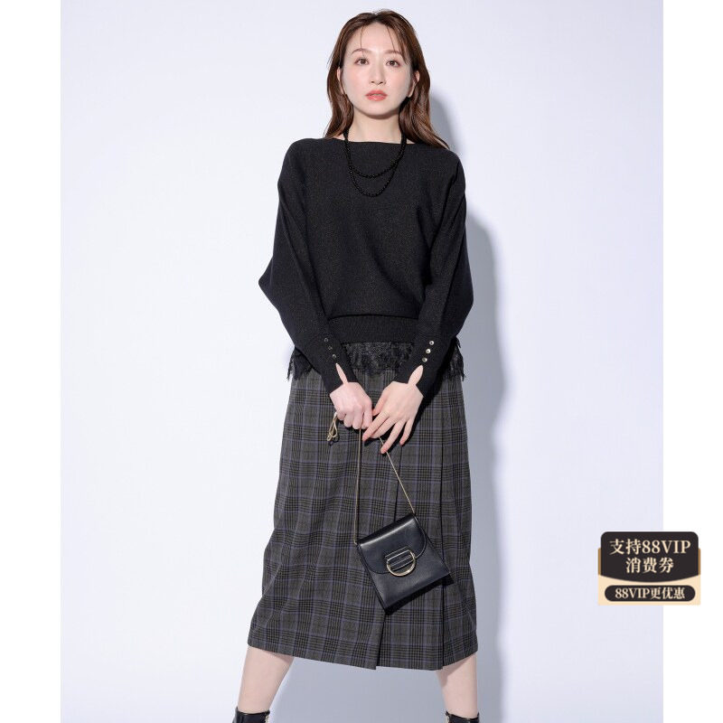 ANYSIS温柔气质简约美丽保暖2WAY弹力裹身半身裙女ONWARD
