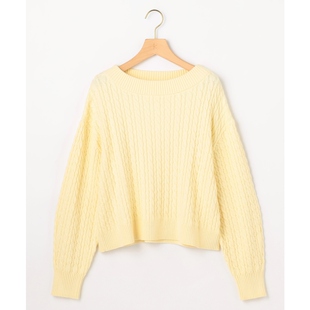 组曲简约气质温柔适宜棉绒混纺绞花针织衫 女ONWARD