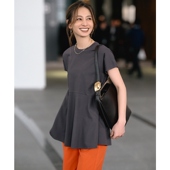 UNFILO时尚 接触冷感弹力防皱BEAUTY FORM荷叶边T恤女ONWARD