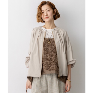 23区时尚 简约优雅感两用弹力塔夫绸褶裥短外套女ONWARD