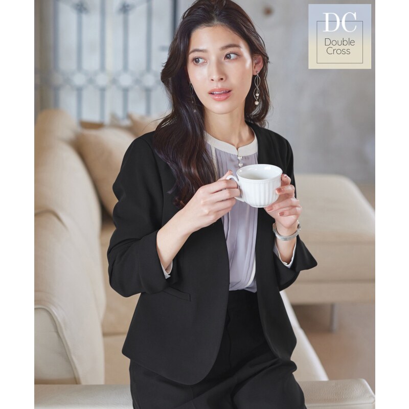 Tiaclasse可水洗精美裁剪双交叉短款女士西装外套日系轻奢O