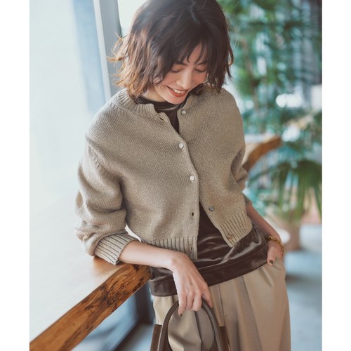 uncrave可手洗光泽针织开衫（uncrave WHITE）女ONWARD