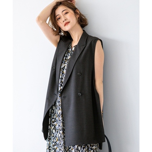 23区时尚感优雅气质可水洗TW哑光格纹修身马甲女ONWARD