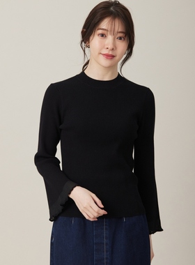 any SiS时尚温柔气质简约可水洗薄透细节针织上衣女ONWARD