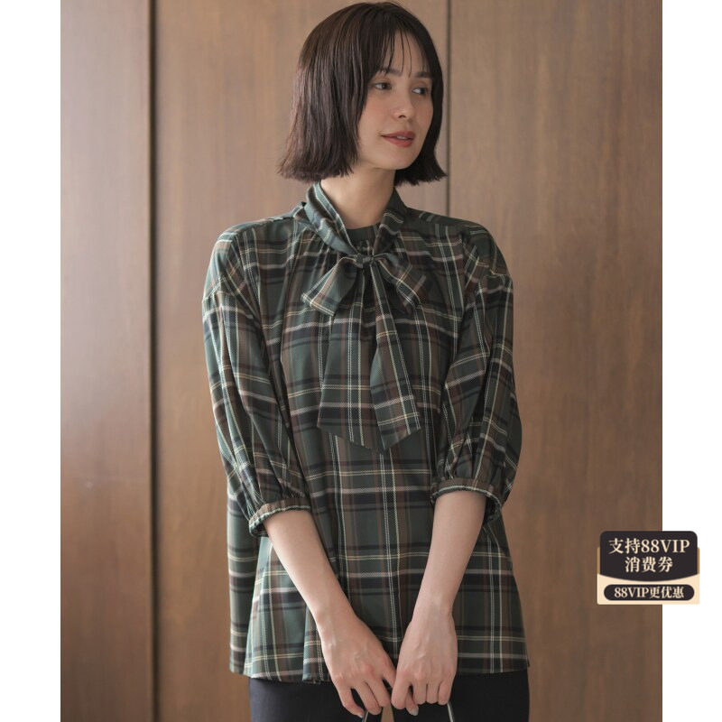 组曲时尚优雅简约气质官网限定柔软斜纹衬衫布蝴蝶结衬衫女ONWARD