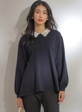 组曲优雅气质适宜感带领长款套头衫毛衣女ONWARD