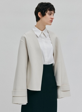 BEIGE，GRASSE双面羊毛九分大衣女ONWARD秋冬新品