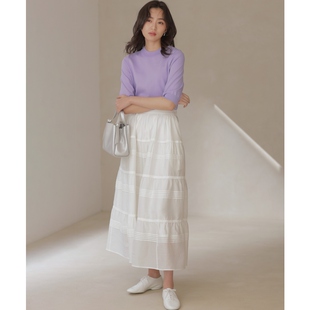 组曲温柔气质优雅感云朵纱设计半身裙女ONWARD