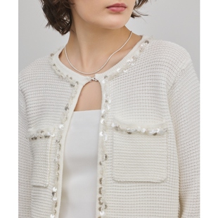 GRACE CONTINENTAL时尚优雅气质粗花呢针织夹克女ONWARD