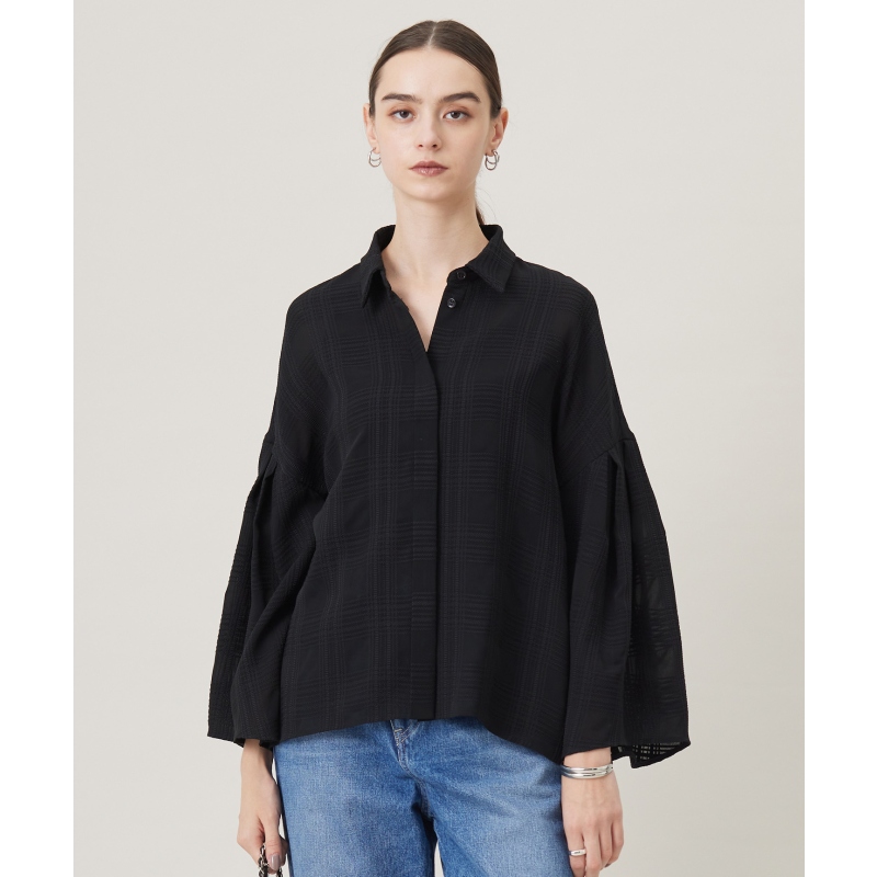 ICB日本制可机洗SASHIKO CHECK适宜简约衬衫女ONWARD
