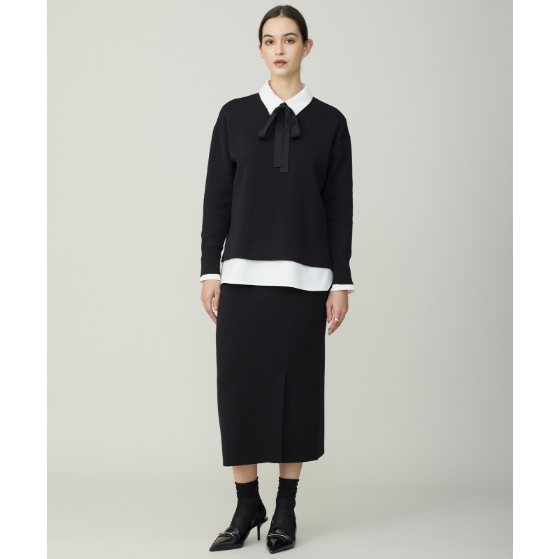 ICB优雅气质时尚感棉涤纶混纺光滑面料针织半身裙女ONWARD