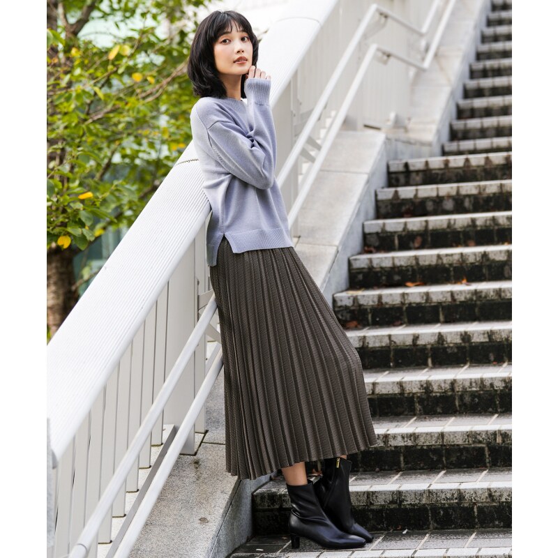 ANYSIS温柔甜美气质2件套亮片线条针织×百褶半身裙女ONWARD