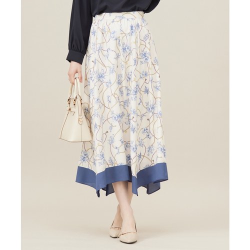 any SiS时尚温柔气质简约可水洗围巾设计印花裙女ONWARD