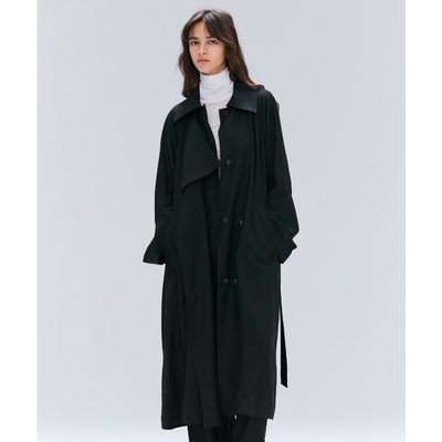 BEIGE，优雅时尚感COBURN丝绸混纺长款风衣女ONWARD