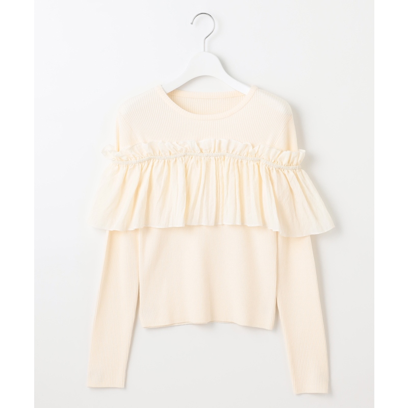 Feroux可洗3种穿法荷叶边温柔气质针织上衣女ONWARD