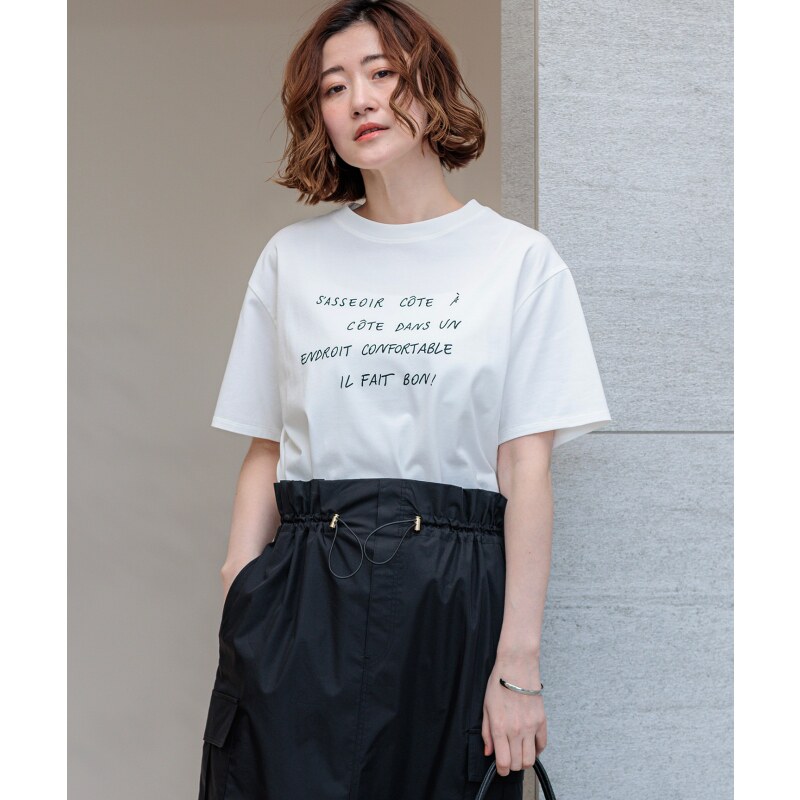 23区时尚优雅感宽松轮廓Logo标语T恤女ONWARD