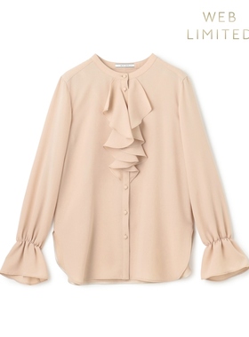 BEIGE，气质时尚小众通勤可洗涤CLARION立领荷叶边衬衫女ONWARD