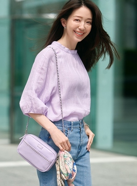 23区LIBECO系列可洗时尚适宜亚麻蓬松袖衬衫女ONWARD