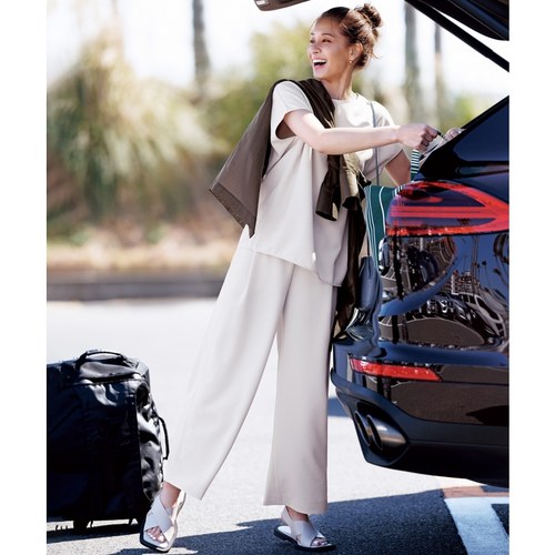 UNFILO休闲适宜接触凉感UV护理夏季宽版休闲裤女ONWARD