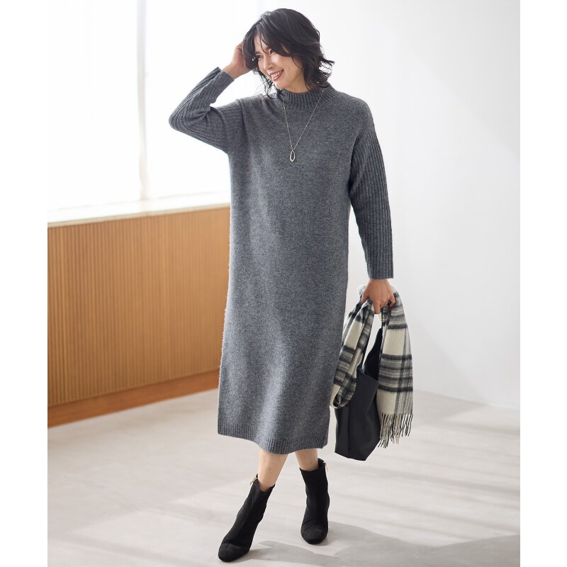 any FAM可手洗毛茸茸适宜温柔针织连衣裙ONWARD