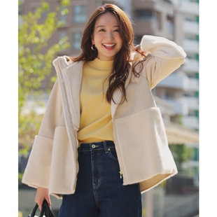 ANY SIS温柔日系甜美华丽仿羊羔绒大衣女ONWARD