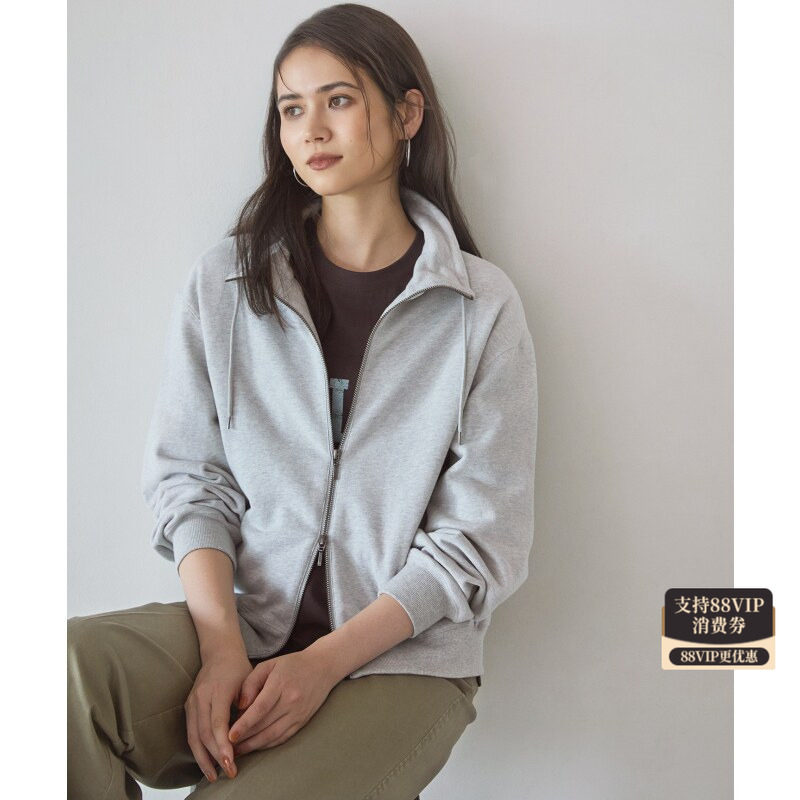 23区SLOW系列日本限定款复古感毛圈拉链短夹克女ONWARD
