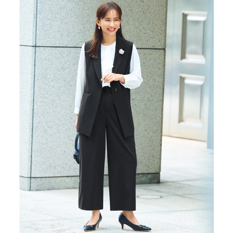 any SiS温柔时尚甜美套装礼服双面绉阔腿裤女ONWARD