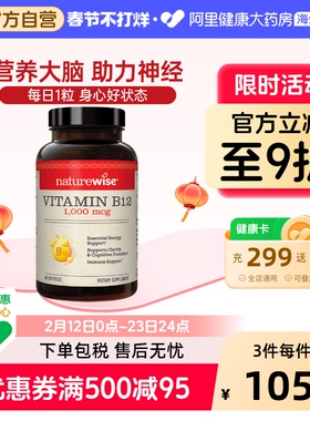 Naturewise美国进口维生素B12甲钴胺修复营养神经1000mcg非VB族