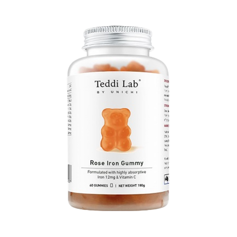 Unichi Teddi lab玫瑰富铁小熊软糖60粒