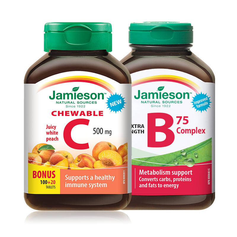 jamieson健美生维生素c120粒+复合维生素B群vb90粒