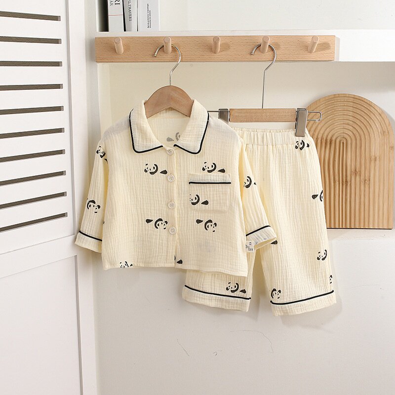 婴儿衣服睡衣秋装男宝宝套装婴幼儿棉纱一岁休闲春秋季新款家居服