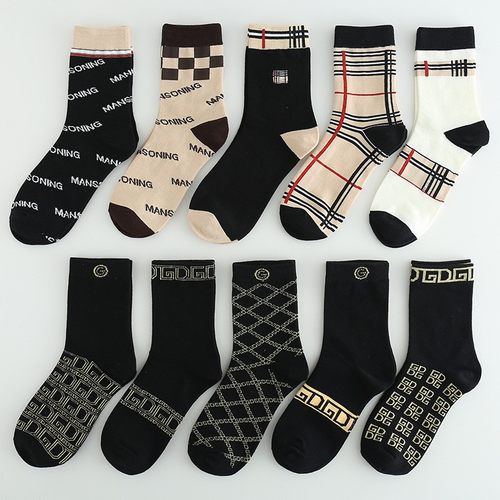 新品男士中筒潮袜运动百搭