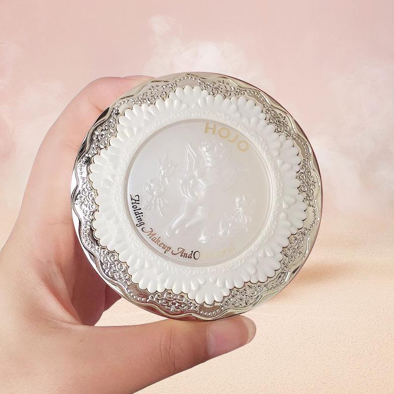 hojo天使散粉光感定妆蜜粉控油哑光珠光轻薄清爽粉饼遮瑕不易脱妆