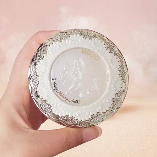 hojo天使散粉光感定妆蜜粉控油哑光珠光轻薄清爽粉饼遮瑕不易脱妆