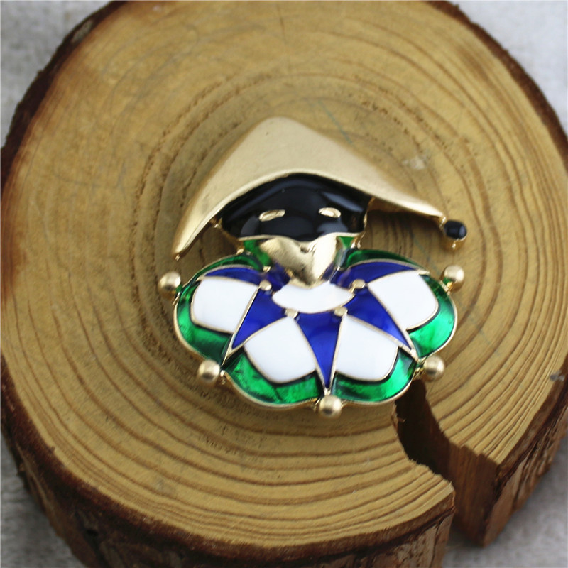 欧美风彩色滴油面具万圣节胸花
