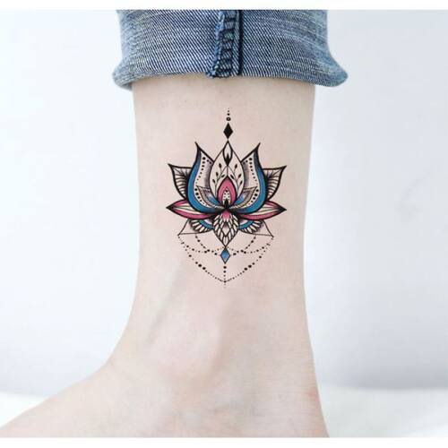 纹身贴梵境莲花图腾瑜