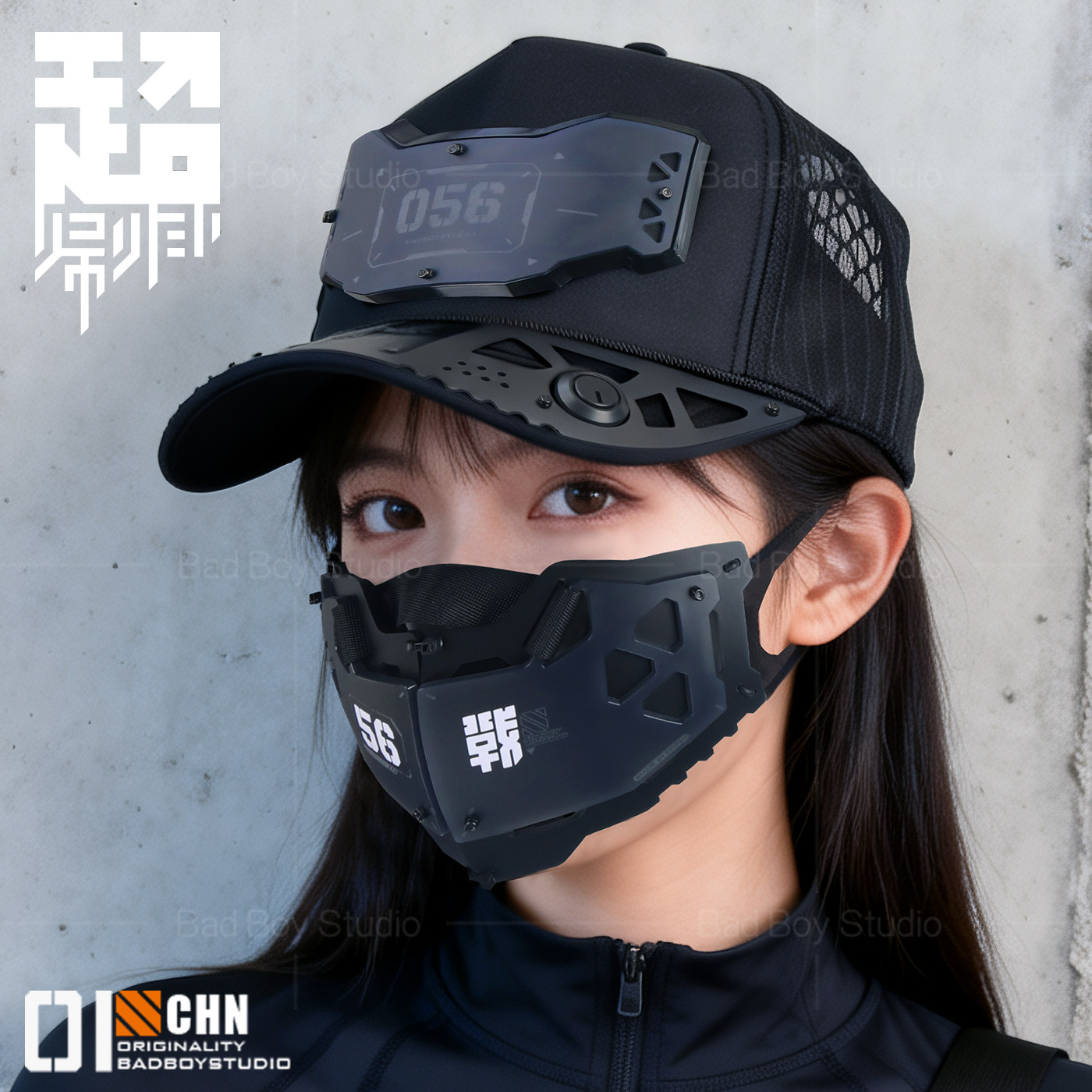 赛博朋克机能风高顶帽子男女款棒球潮牌痞帅防晒重工帽战术机械