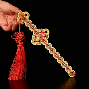 宝剑摆件铜钱剑真品客厅玄关纯铜长款仿古道士金钱剑家居装饰挂件