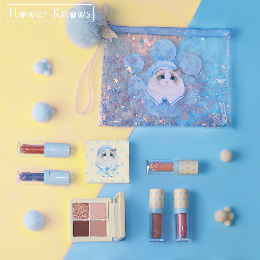 flower knows Flowers know BABYCAT Tanabata Limited suit Eye shadow Red liquid Lip Gloss Cream Custard Bunin the Makeup/Perfume/Beauty tools , Makeup set  category - from Buy2taobao.com to provide professional Taobao agent buy service