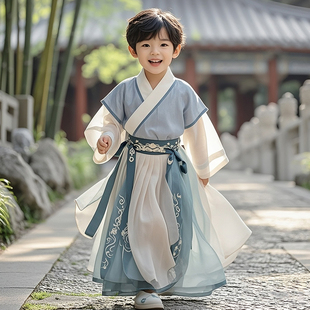 汉服男童2026新款春季日常可穿古装男孩春装国风唐装儿童古风古装