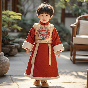 男童汉服冬装小少爷古装帅气国学服儿童新中式过年服男孩国风唐装