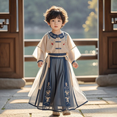 男孩新中式 中国风唐装 小少爷国学演出服 男童汉服2026春装 儿童古装