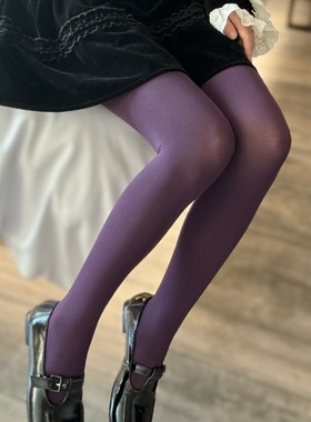 气质葡萄紫色哑光天鹅绒连裤袜性感御姐秋季微透美腿显瘦丝袜四色