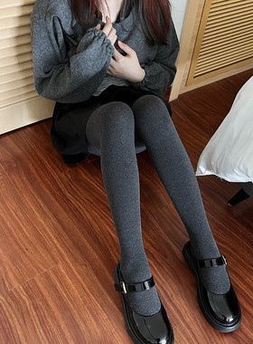 秋冬900D加绒保暖哑光纯色打底袜 洋气奶茶色平纹微压显瘦连裤袜